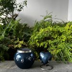 Navy Blue Heart Brass Keepsake