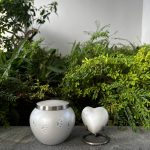 Pearl White Heart Brass Keepsake