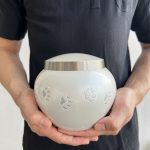 Pearl White Brass Urn - Image 2